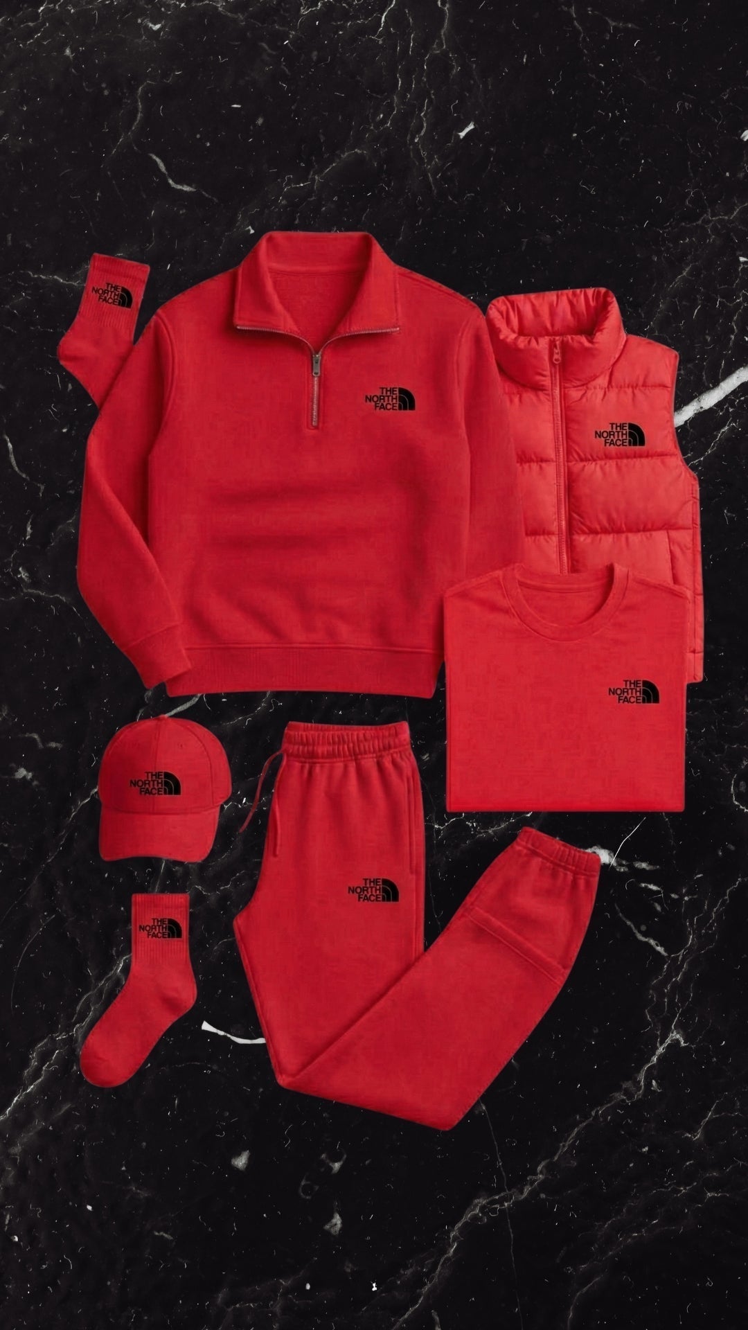 TNF Set Essential – Hoodie, Pants, Cap & Socks