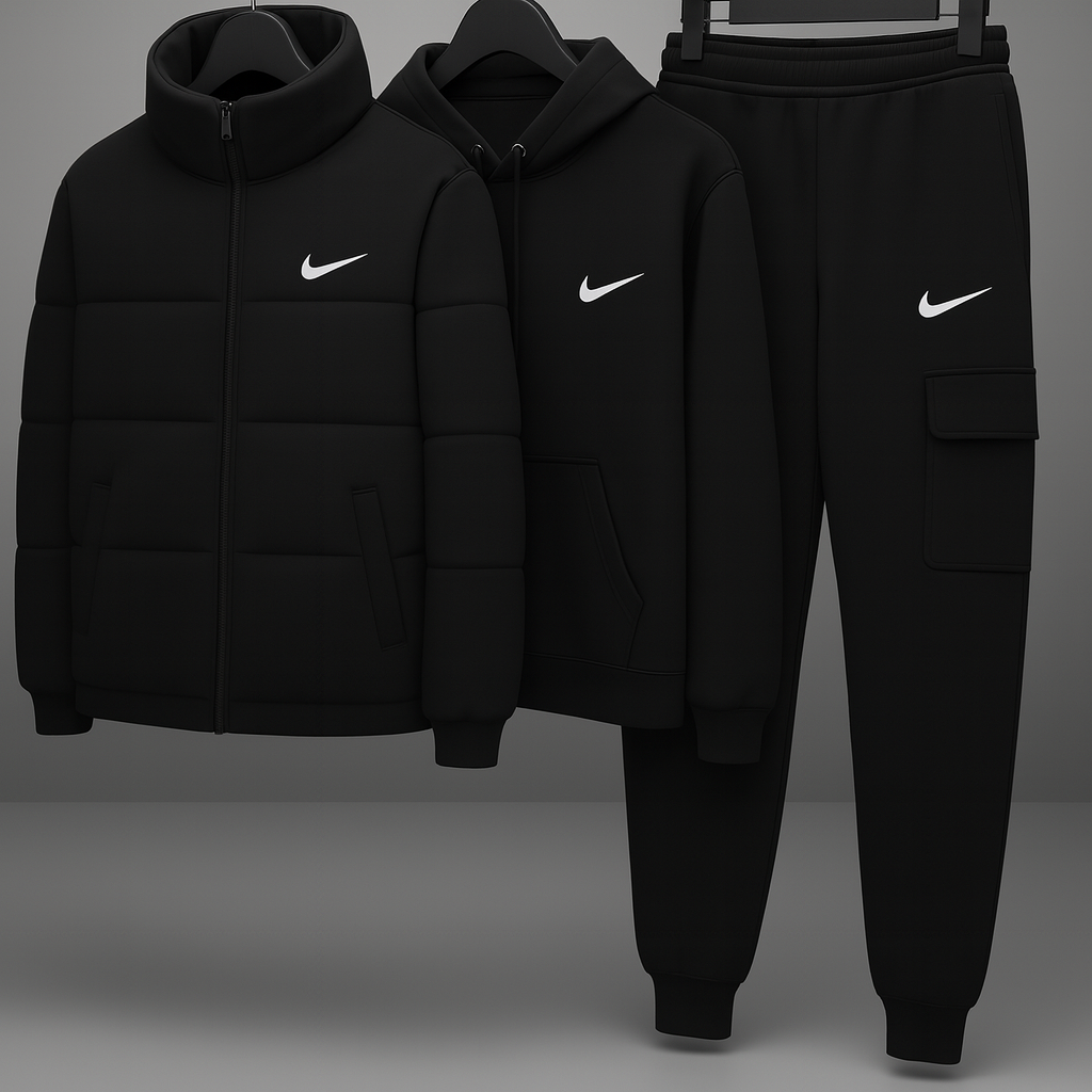 NK™ Essential Winter Set – Puffer Jacket, Hoodie & Joggers